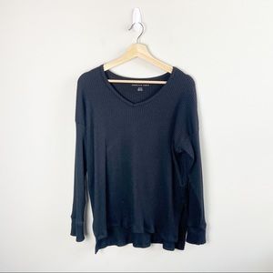 American Eagle Jersey Knit Super Soft Black Long Sleeve Top